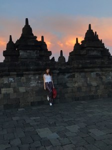 Sofie at Borobudur temple