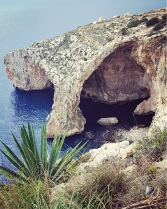 Blue Grotto on a cloudy day in Malta