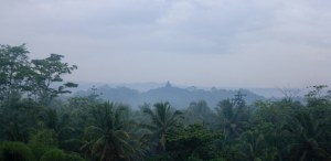 Borobudur view from the Plataran hotel