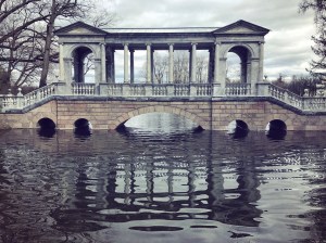 Bridge over a lake at Catherine's Park Tsarskoye Selo