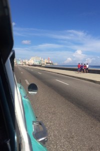 Driving on the Malecon Havana