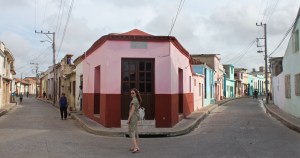 Girl on the colourful streets of Camaguey Cuba