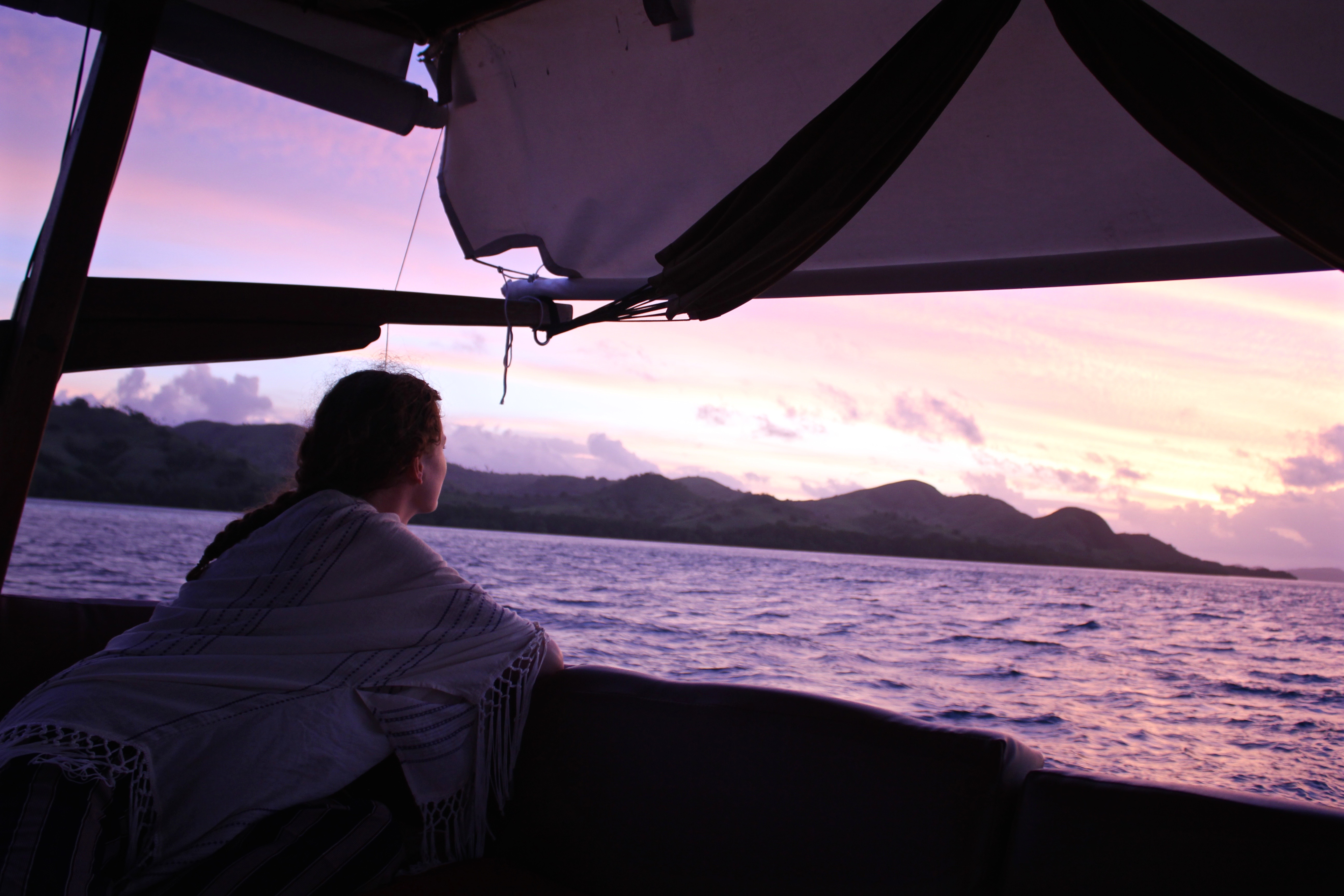 Admiring the Komodo sunset from the boat