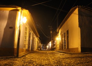Trinidad street at night