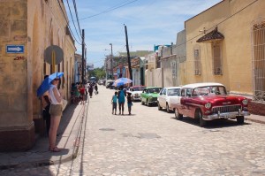 Looking for shade on the streets of Trinidad Cuba