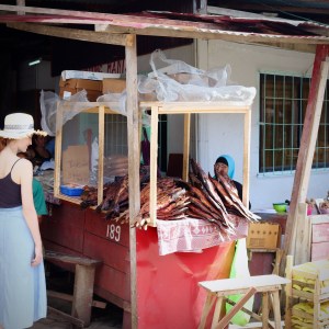 Dried fish at Paramaribo central market