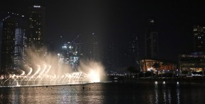 Dubai Fountain show in front of Dubai Opera