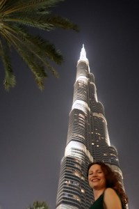 At the bottom of Burj Khalifa