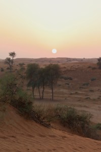 Sunset over Al Wadi desert RAK