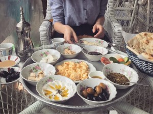 Arabic breakfast at the Arabian Tea House, Bastakia Quarter Dubai