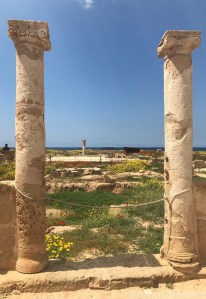 Roman columns in Paphos Archeological Park