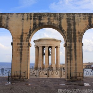 Siege Bell Memorial in the Lower Barakka Gardens of Valletta
