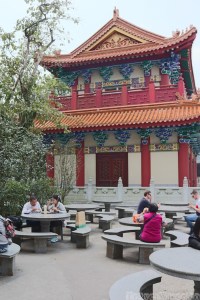 Po Lin Monastery vegetarian restaurant outdoor seating area