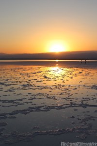 Sun setting over Asale salt lake Danakil Depression