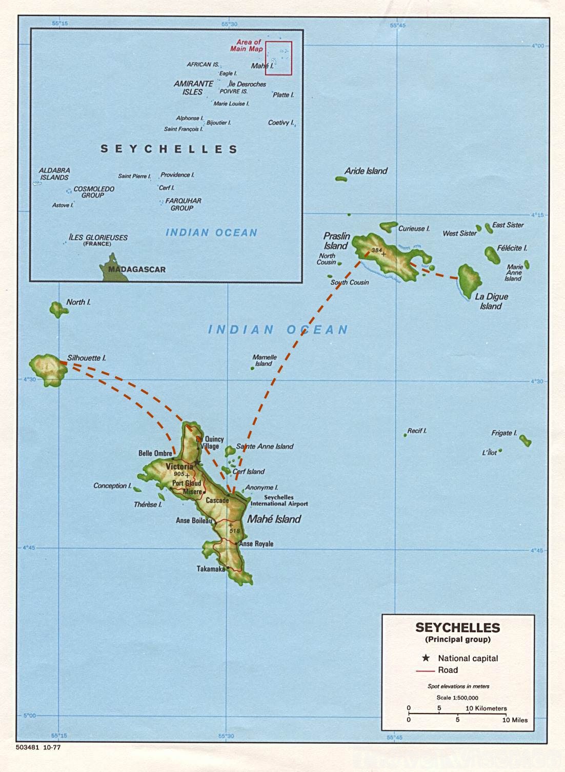 Seychelles island-hopping map