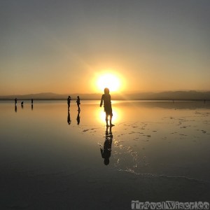 Walking on water at Asale salt lake