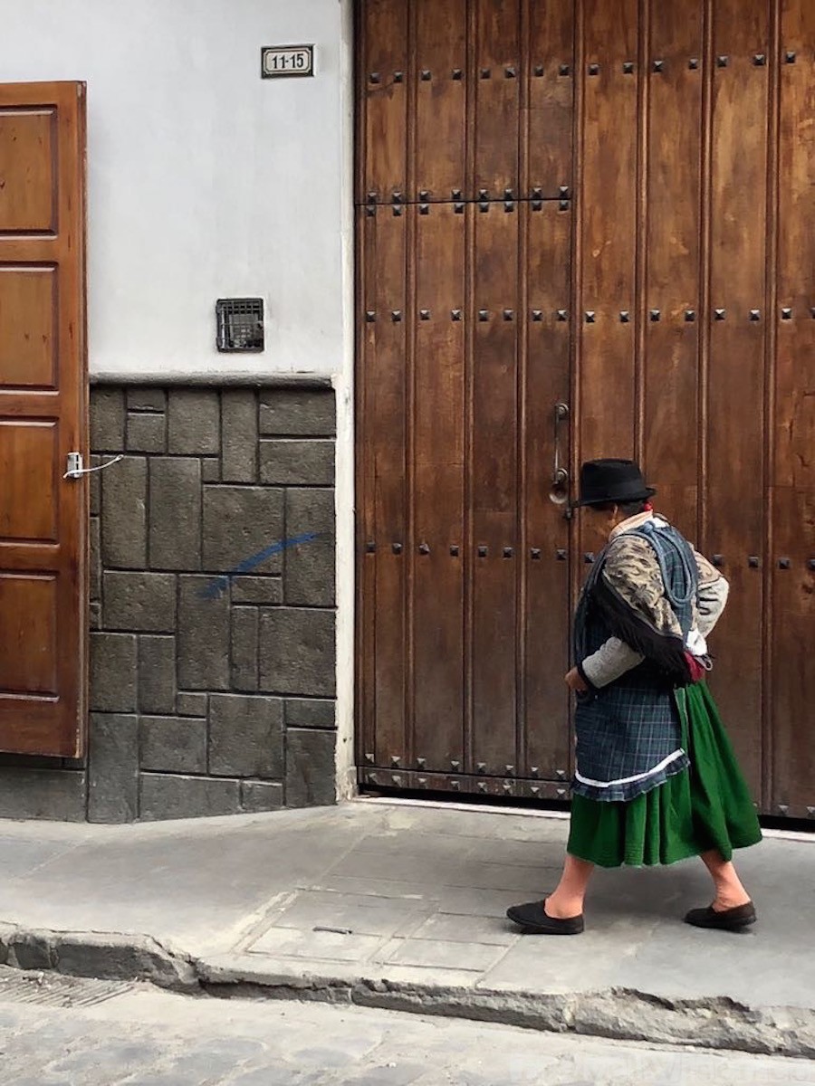 Woman in traditional dress, Cuenca Ecuador
