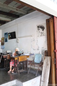 Chinese seamstress in Takuapa Thailand