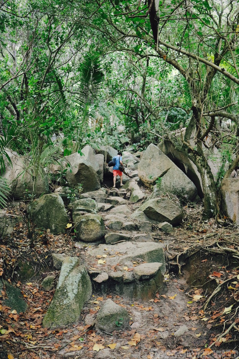 Hiking to Petite Anse, La Digue Island Seychelles
