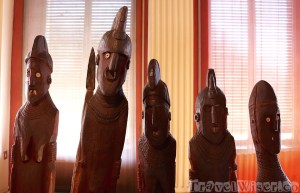 Funerary statues at the Ethnological Museum in Addis Ababa