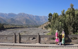 Girls on a bridge in Northern Ethiopia