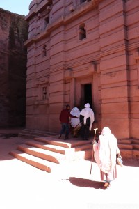 Worshippers entering Bet Amanuel in Lalibela