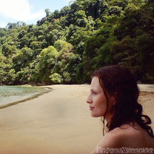 Sofie on Pirate's Bay beach Tobago