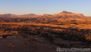 Tigray highland landscape at sunset