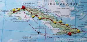 Cuba road trip itinerary map