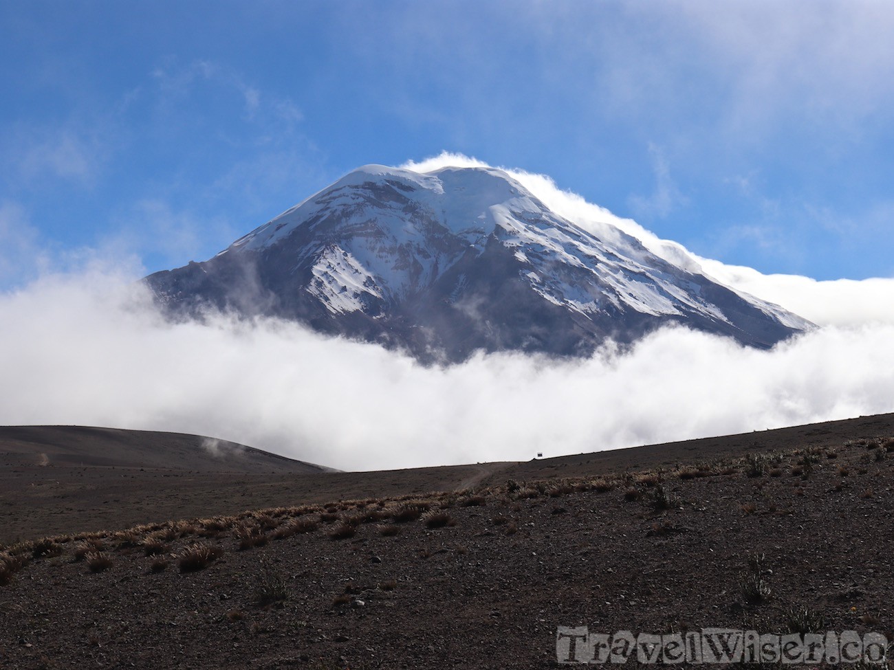 Volcan Chimborazo among the clouds