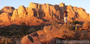 Sunrise view of the Gheralta mountains Tigray