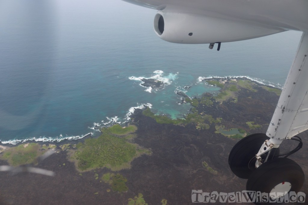 Flying over the Galapagos Islands
