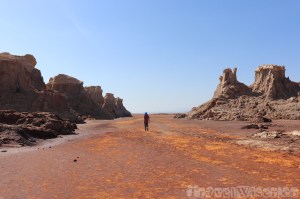 Exploring the salt mountains in the Danakil Depression