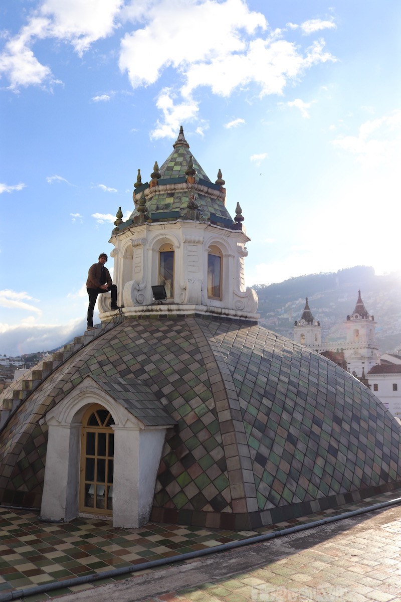 Quito church rooftop