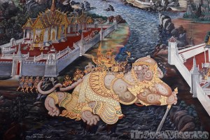 Ramakian mural detail, Wat Phra Kaew