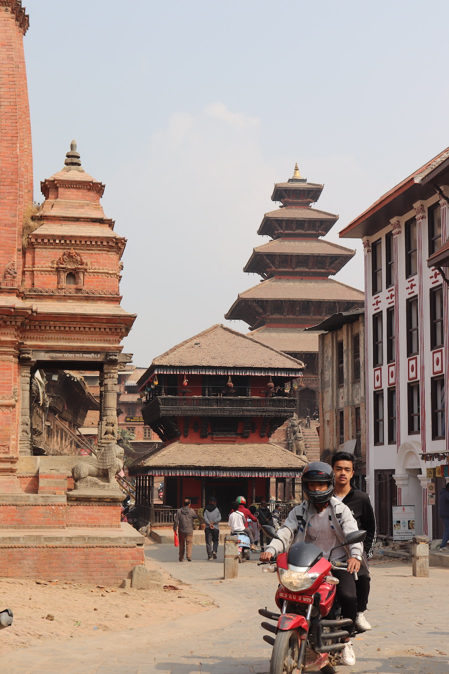Traffic near Bhaktapur Durbar Square Nepal