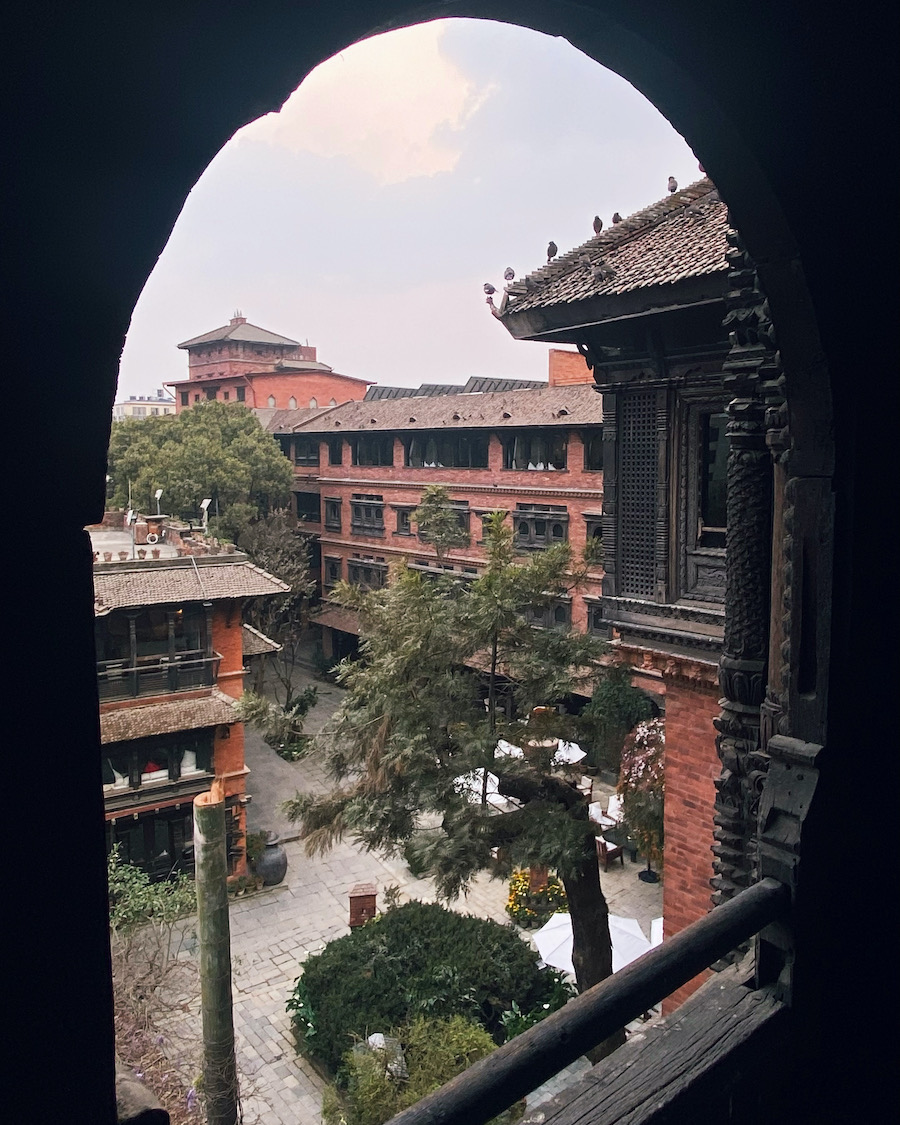 View from a room at Dwarika's hotel in Kathmandu Nepal
