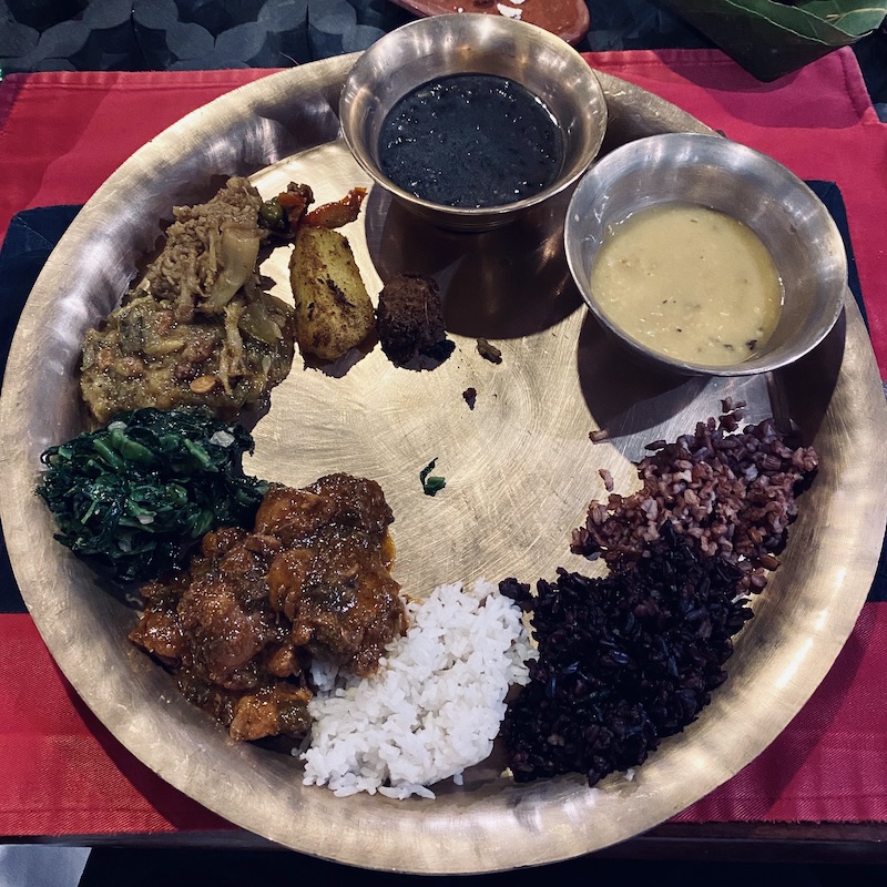 Nepali thali platter at Dwarika's Kathmandu