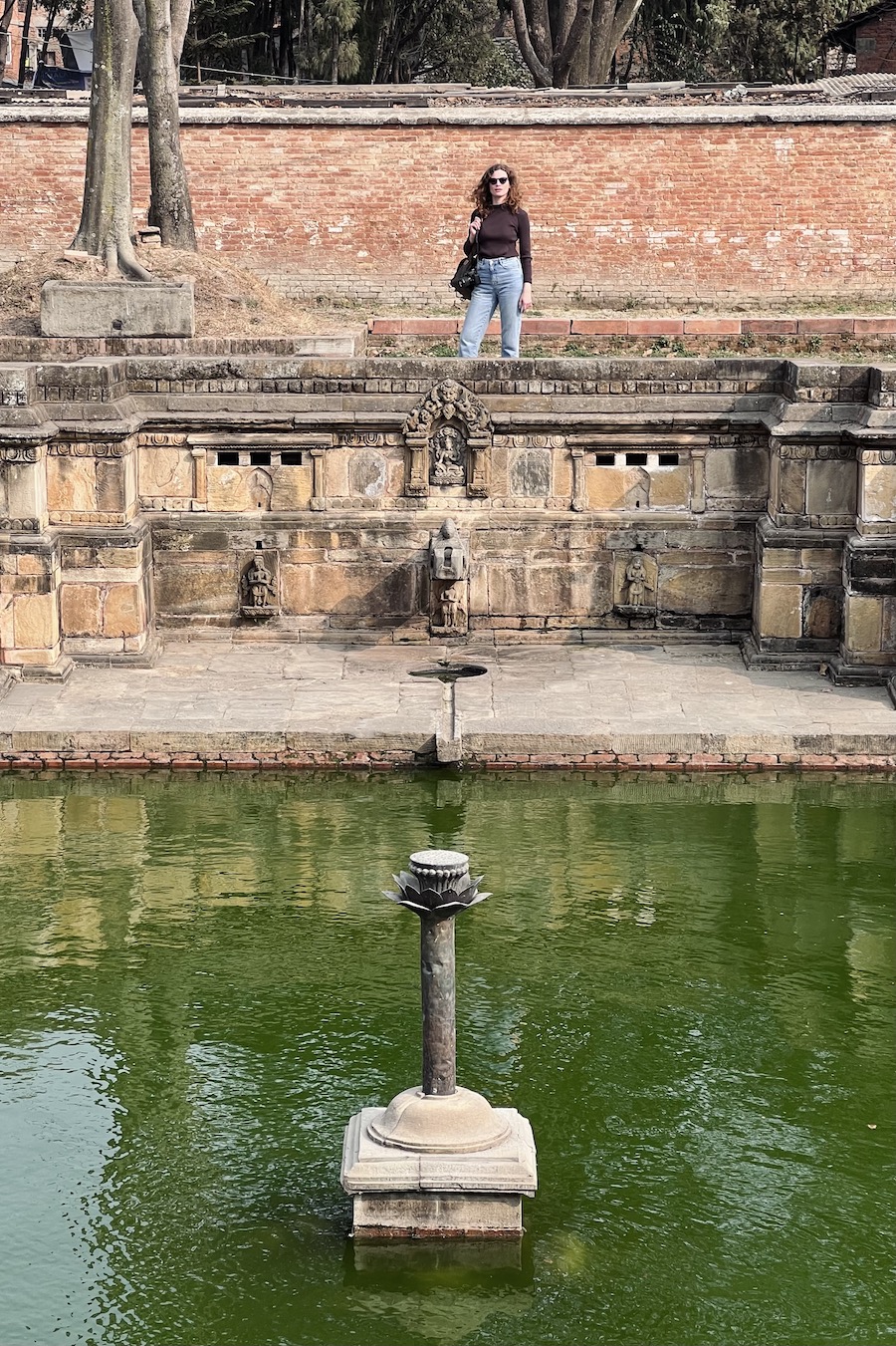 Travel Wiser at the palace pond, Durbar Square Patan Nepal