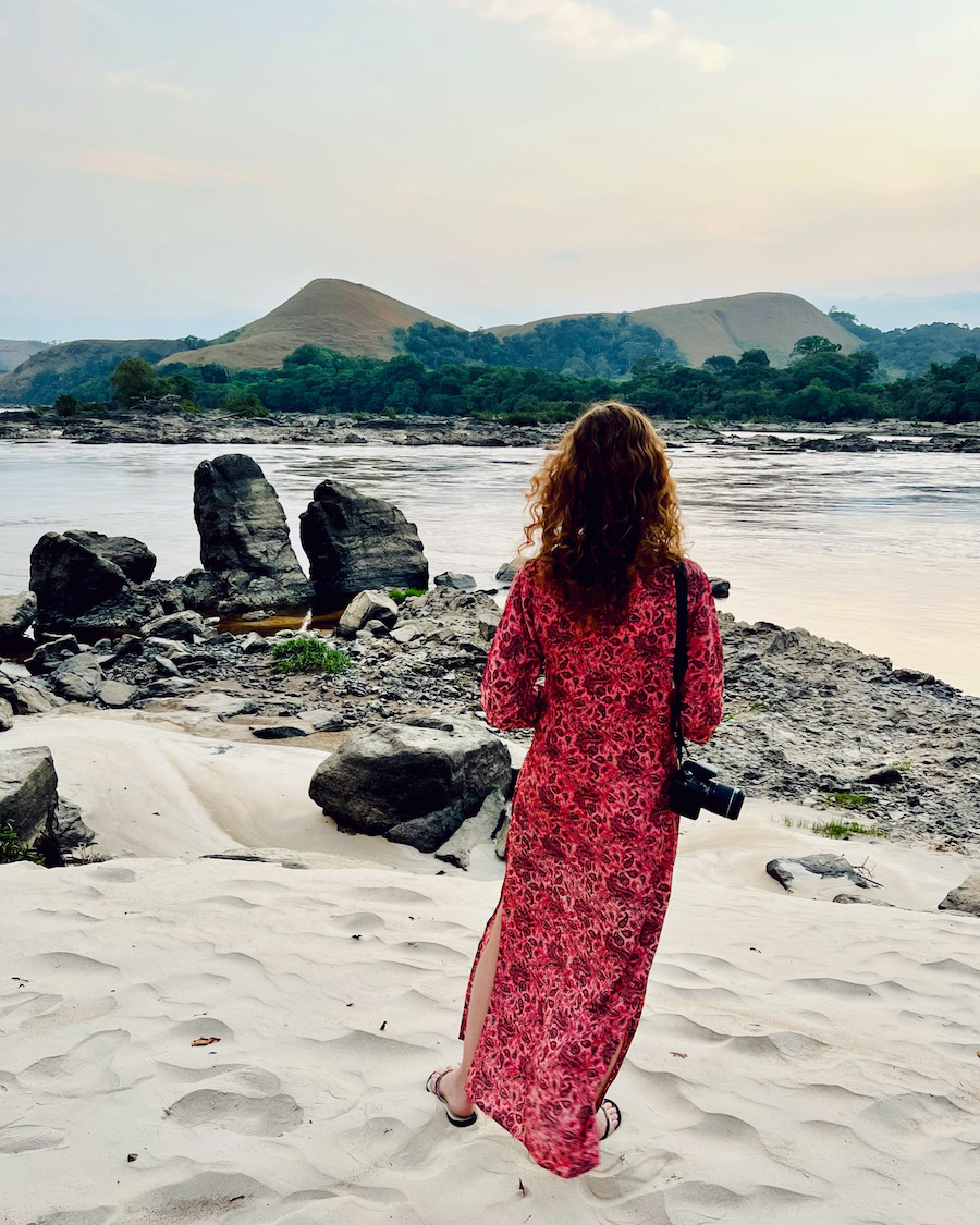 Travel Wiser on the river beach by Lope Hotel in Gabon